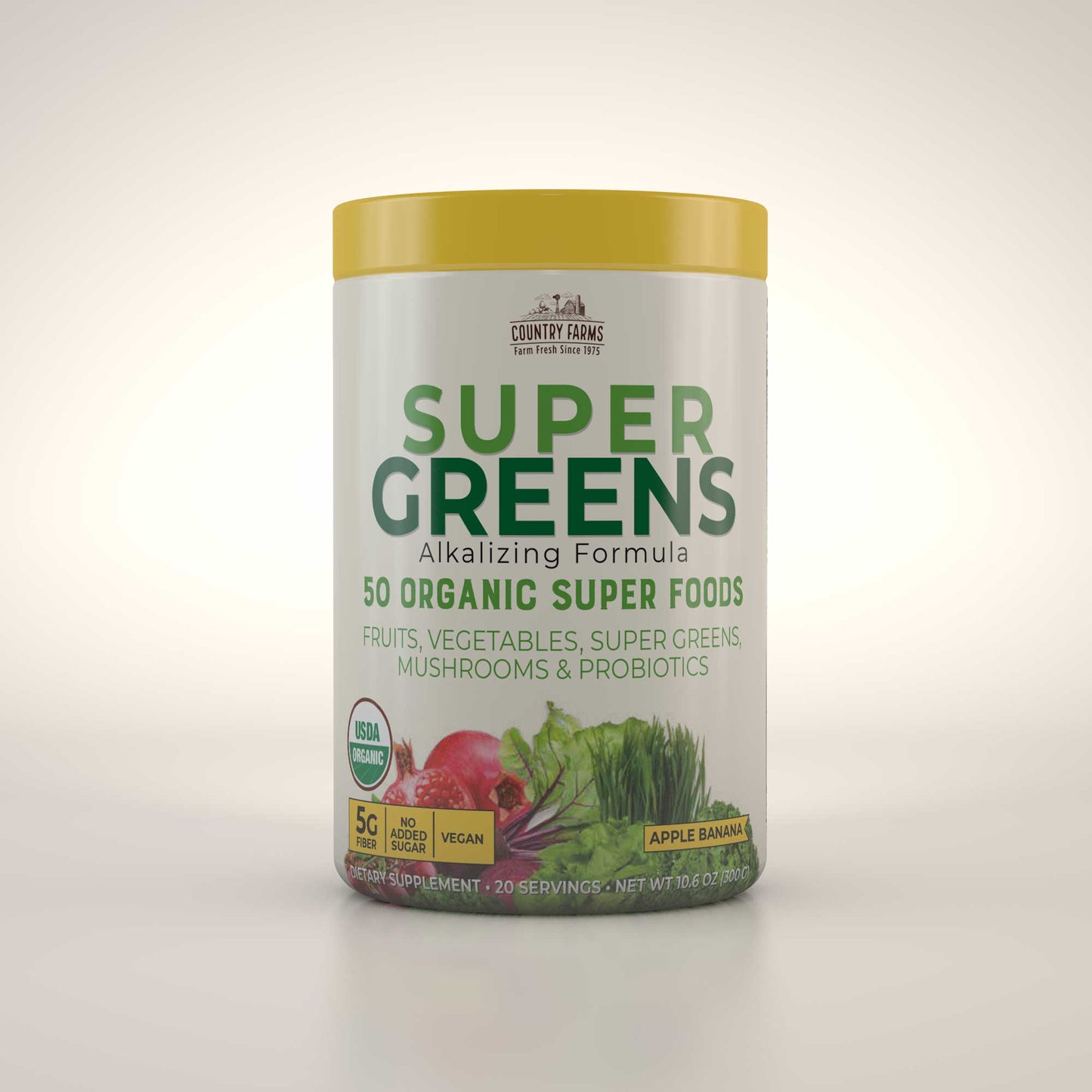 Super Greens Powder - 20 Servings - Apple Banana Flavor