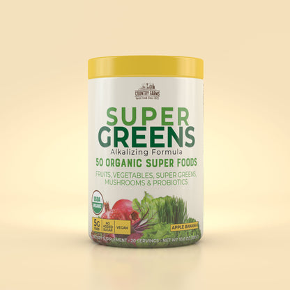 Super Greens Powder - 20 Servings - Apple Banana Flavor