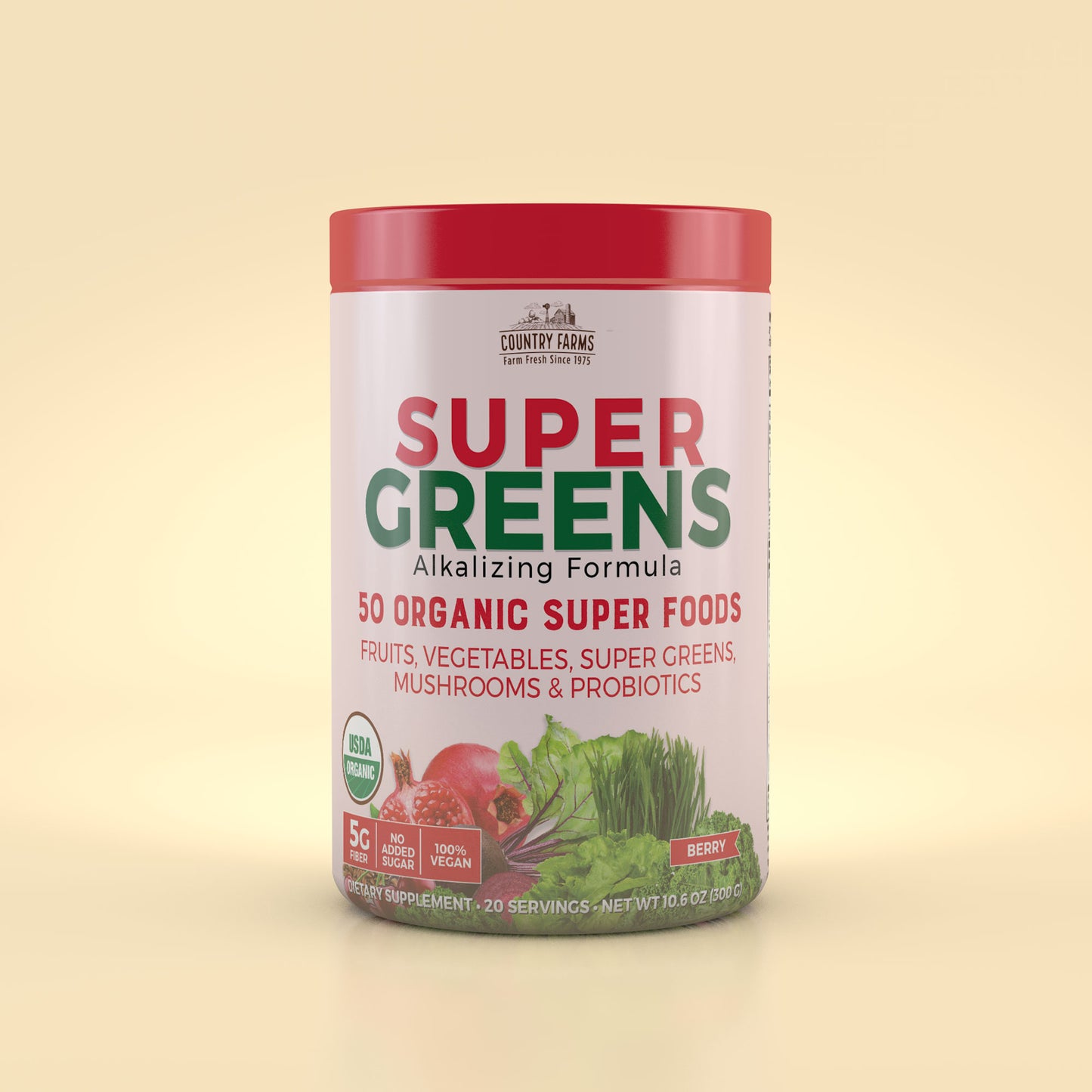 Super Greens Powder - 20 Servings - Berry Flavor