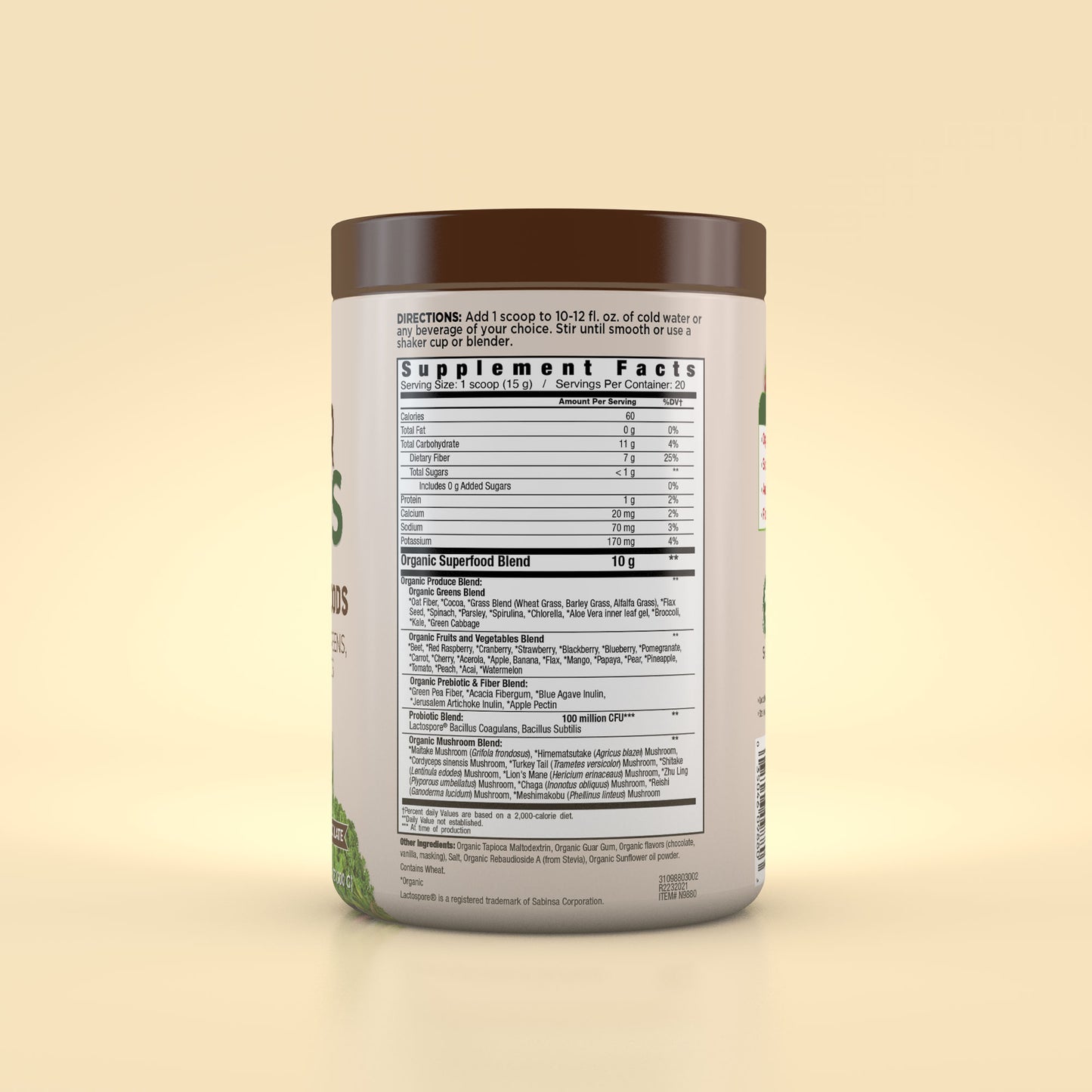 Super Greens Powder - 20 Servings - Chocolate