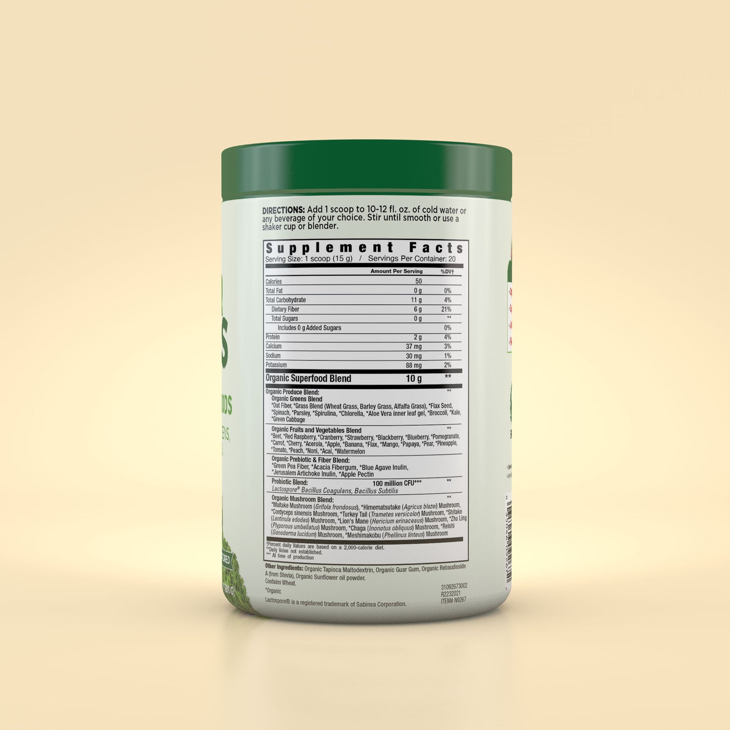 Super Greens Powder - 20 Servings - Unflavored