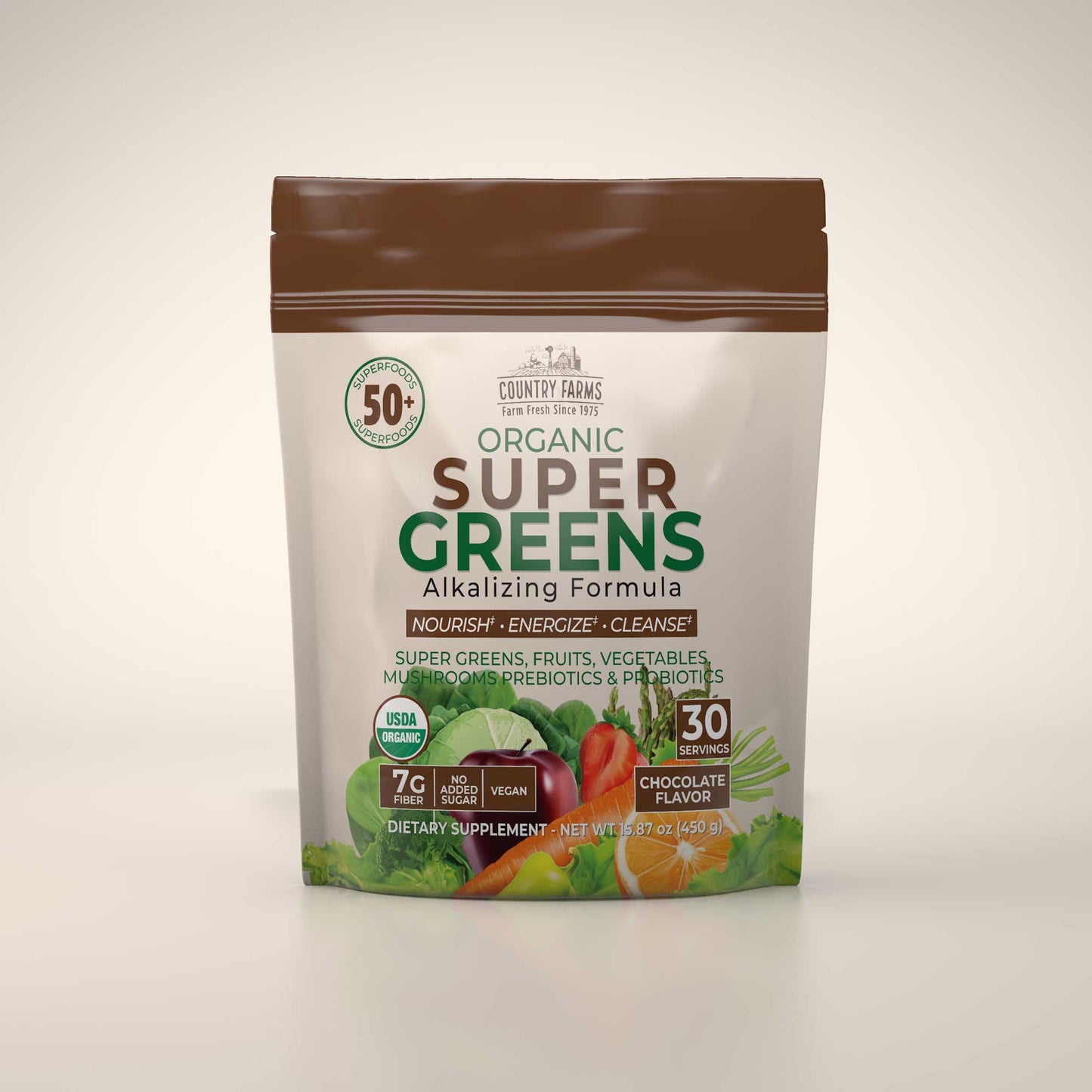 Super Greens Powder - 30 Servings - Chocolate Flavor