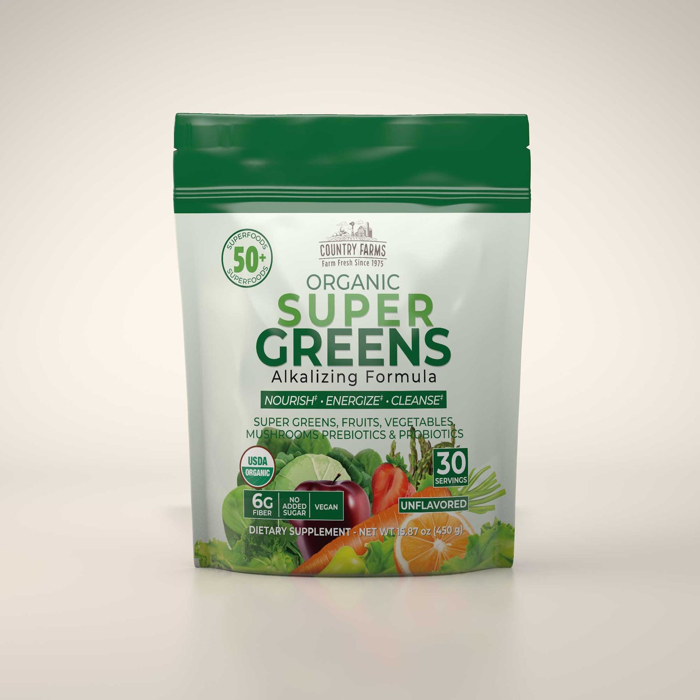 Super Greens Powder - 30 Servings - Unflavored