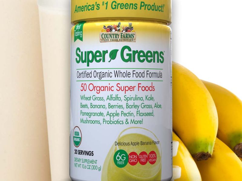 Super Greens Drink Mix (Apple Banana Flavor)
