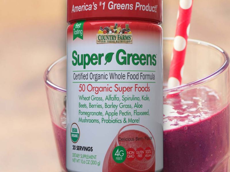 Super Greens Drink Mix (Berry Flavor)